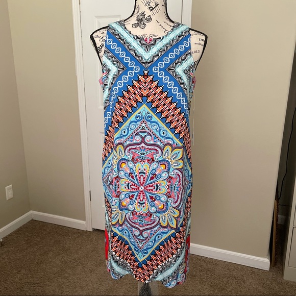 London Style Collection Dress Sz 4 Multi Color - Picture 2 of 14